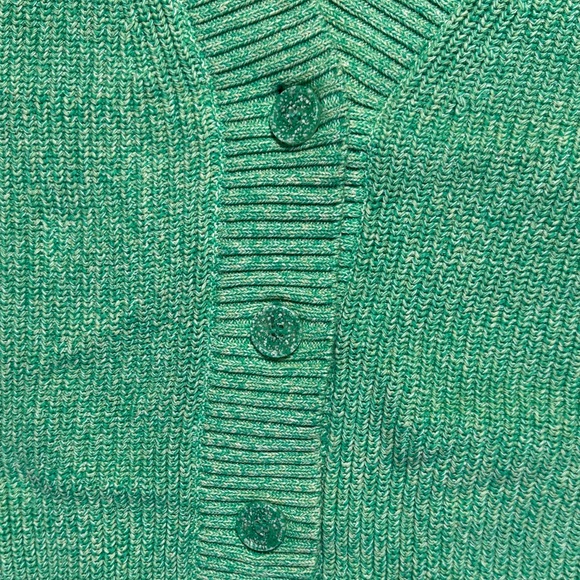 COS Mint Green Speckled White Women's Oversized Cardigan 100% Cotton Size L - Picture 3 of 11